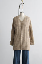 almond rib knit sweater (m)