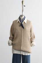 almond rib knit sweater (m)