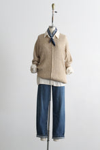 almond rib knit sweater (m)