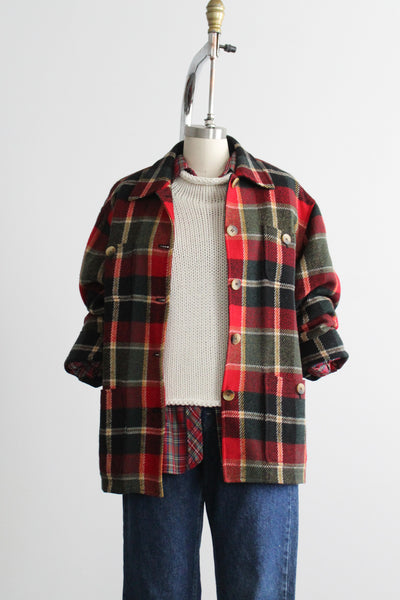 plaid wool chore coat