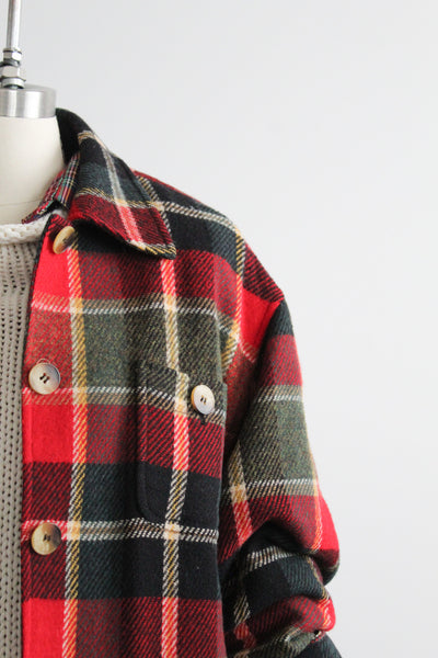 plaid wool chore coat