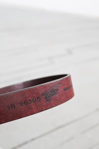 horseshoe oxblood leather belt