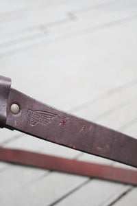 horseshoe oxblood leather belt
