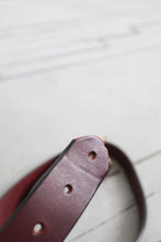 horseshoe oxblood leather belt