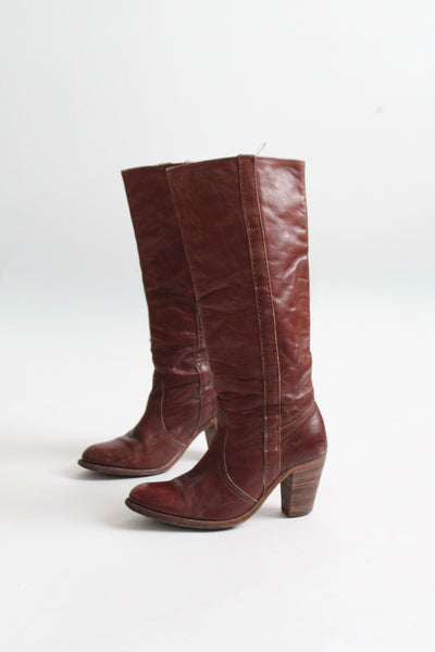 frye oxblood leather riding boots