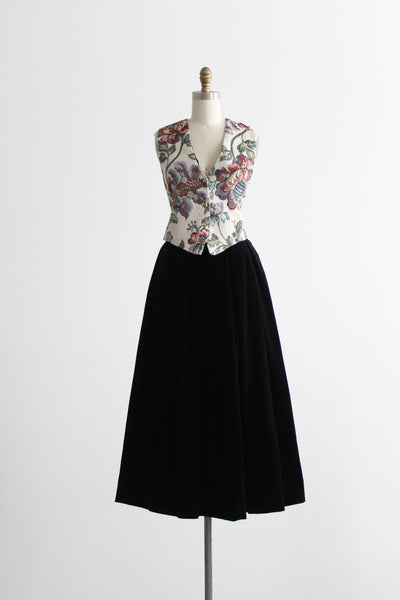 inkwell velvet midi skirt