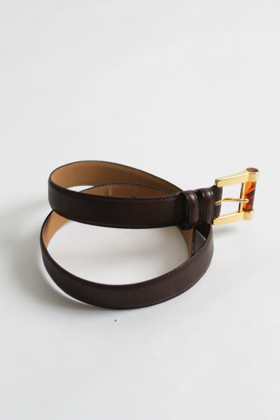 embossed leather belt