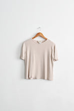 putty pink silk knit tee (m)