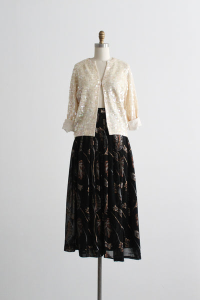 bronzeflower midi skirt