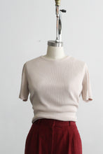 putty pink silk knit tee (m)