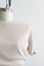 putty pink silk knit tee (m)