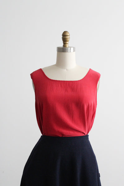 tomato silk tank