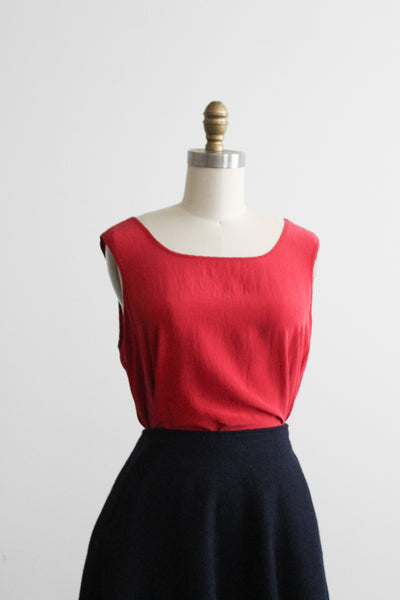 tomato silk tank
