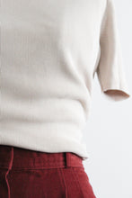 putty pink silk knit tee (m)