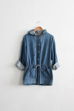 hooded denim field jacket (l)