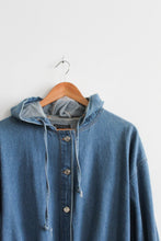 hooded denim field jacket (l)