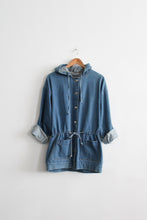 hooded denim field jacket (l)
