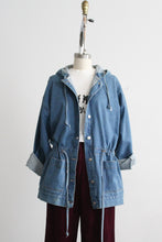 hooded denim field jacket (l)