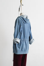 hooded denim field jacket (l)