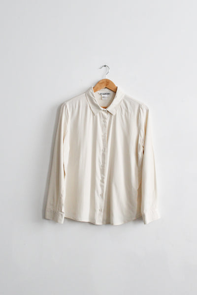 bone silk button up (l)