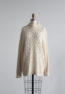 ivory wool fisherman sweater