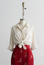 bone silk button up (l)