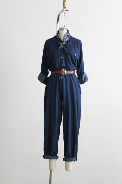 indigo denim flight suit (m/l)