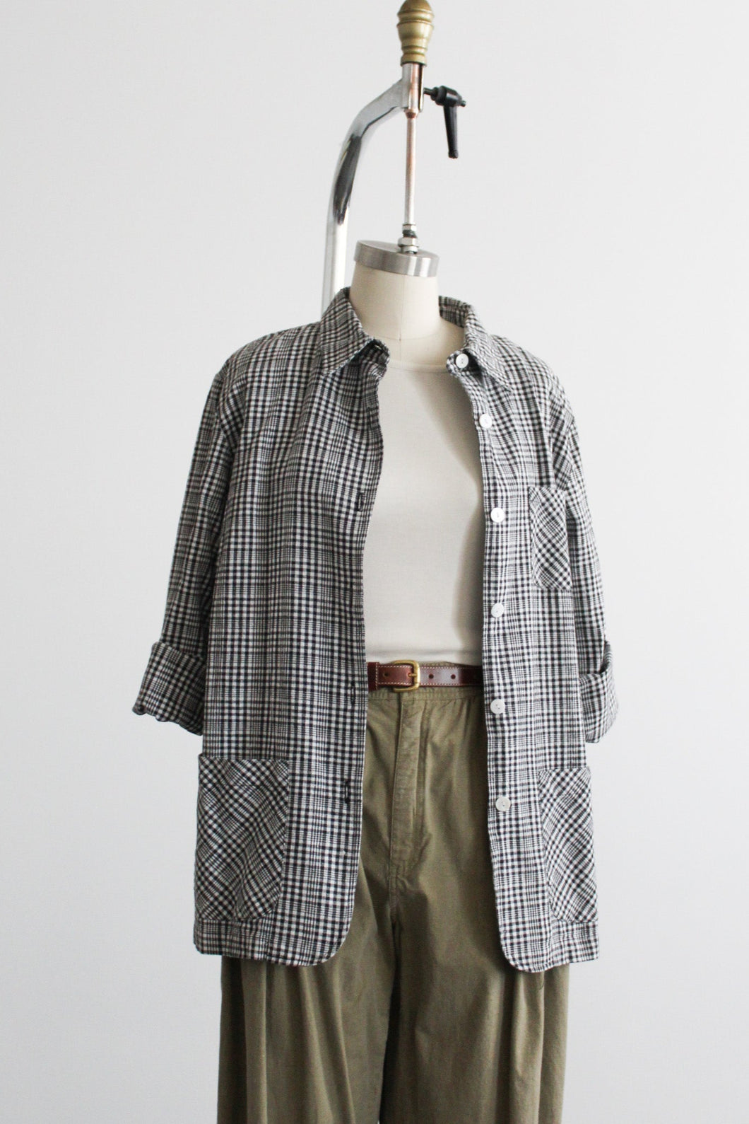 gingham chore coat