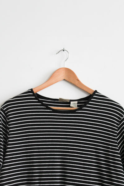 b&w striped cotton tee (l)