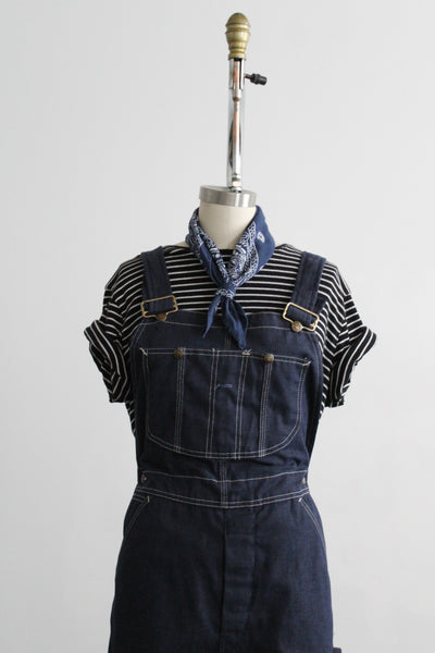 indigo denim overalls (m/l)