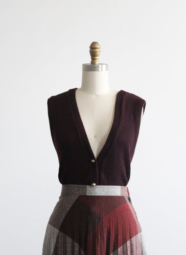 elderberry knit vest