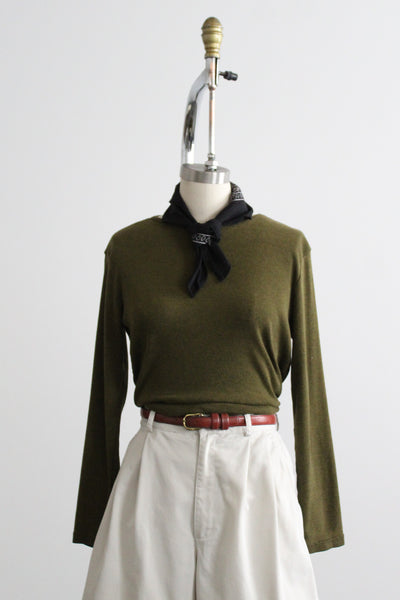pistachio eyelet cotton tee