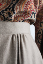 almond wool midi skirt