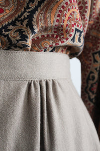 almond wool midi skirt