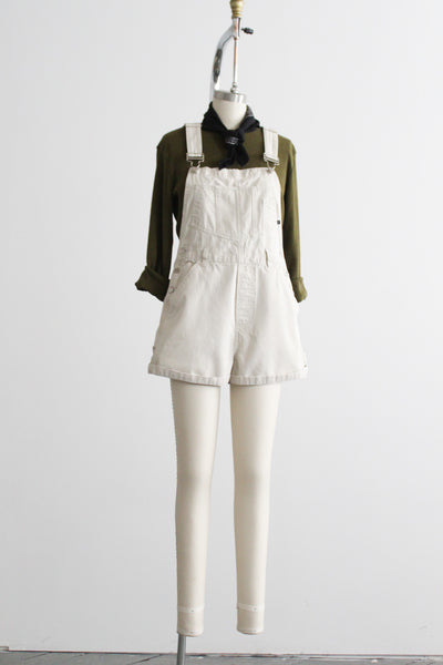 bone cotton short overalls