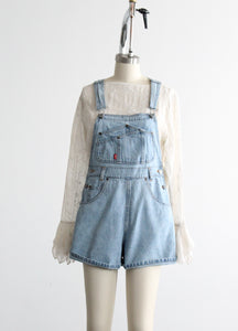 sunfaded short overalls
