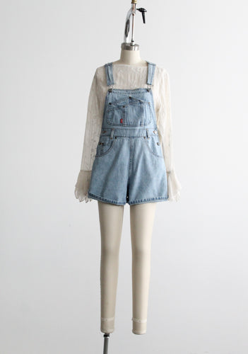 sunfaded short overalls