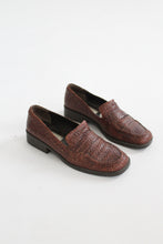 basketweave leather slip ons (9 1/2)