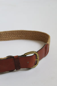 straw & leather horseshoe belt