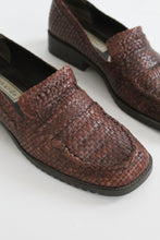 basketweave leather slip ons (9 1/2)