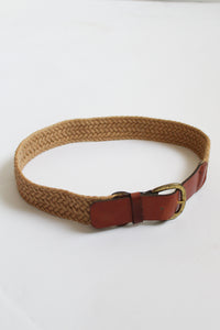 straw & leather horseshoe belt