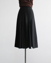 black linen midi skirt