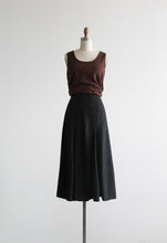 black linen midi skirt