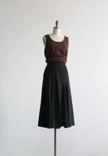 black linen midi skirt