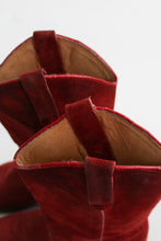 tomato suede cowboy boots (size 8)