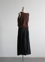 black linen midi skirt