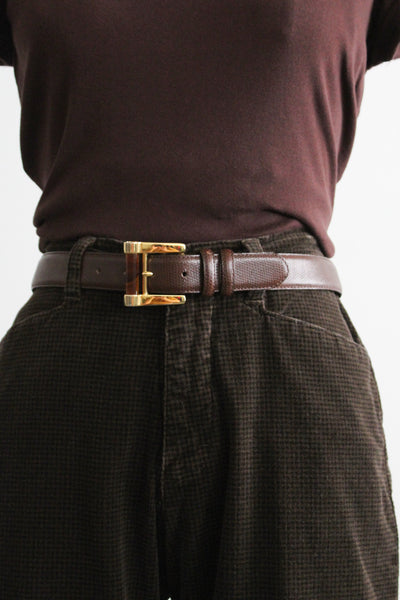 embossed leather belt