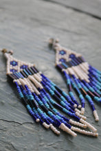 beaded sky blue earrings