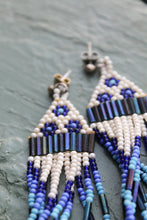 beaded sky blue earrings