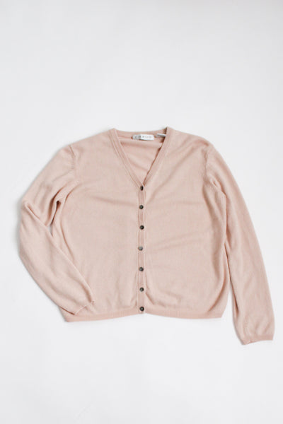 SILK & CASHMERE putty pink button up
